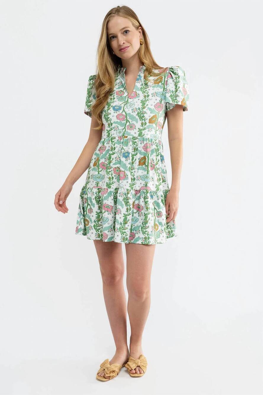 NEW SMITH & QUINN women's cotton blend mini dress in handkerchief bloom